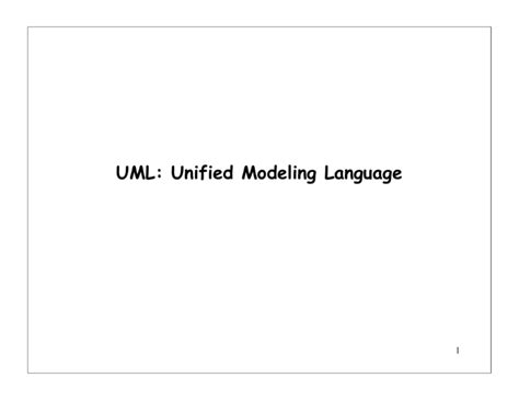 Uml Unified Modeling Language