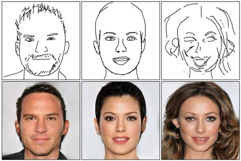 An Ai Can Generate Photographs Of Peoples Faces From Line Drawings
