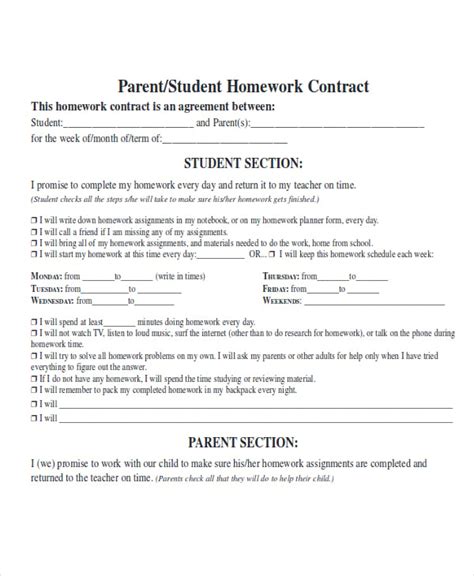 24 Student Contract Templates Word Pdf