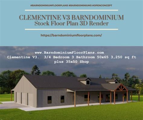 Clementine Barndominium Floor Plan 595 5bed And 3bath 3250 Sq Ft