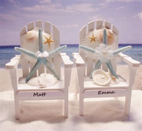 From ruffles and ombre to cute little beach chair cake toppers and edible sand, check out our 50 beach themed wedding cakes. Starfish Adirondack Chairs - Beach Themed Wedding ...