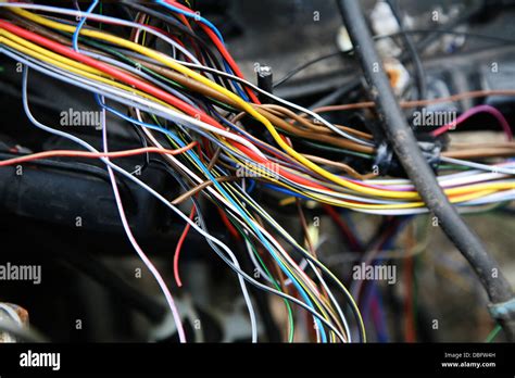 Mess Of Cables Stock Photo Alamy