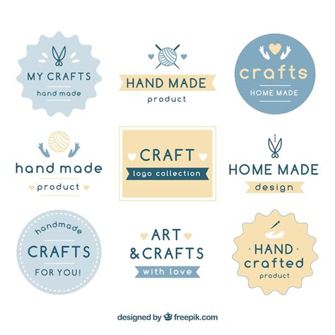 Nine Logos For Crafts Free Vector