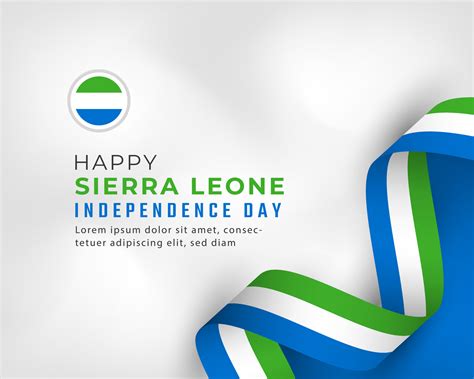Happy Sierra Leone Independence Day April 27th Celebration Vector