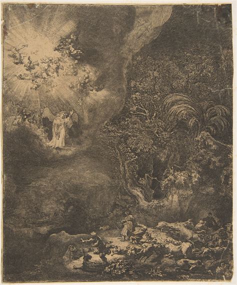 Rembrandt Rembrandt Van Rijn The Angel Appearing To The Shepherds