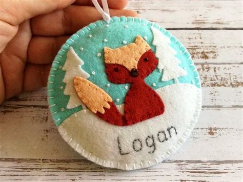 20 Embroidered Felt Fox Ornament