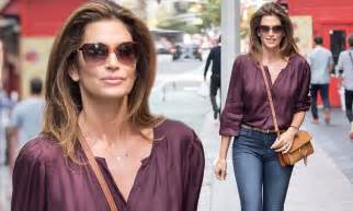 Cindy Crawford Cuts A Casual Chic Figure In Sheer Blouse Daily Mail
