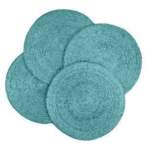 Our collection of coordinating linen napkins in a variety of colors and designs are the perfect finishing touch for your table. Round aqua straw placemats | Straw placemats, Placemats ...