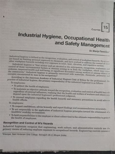 Pdf Industrial Hygiene Occupational Health And Safety Management