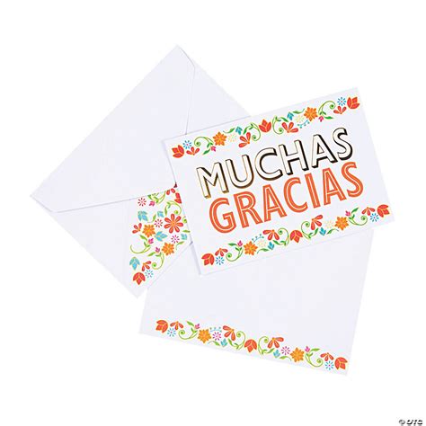 Muchas Gracias Thank You Cards 12 Pc Oriental Trading