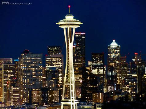 My Photo Of The Space Needle And The Seattle Skyline At Night Viewed From