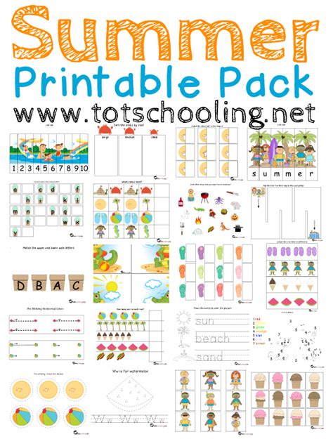 Free Summer Printable Pack For Toddlers Prek Totschooling Toddler