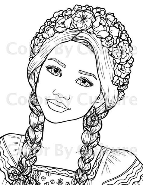 Article by best coloring pages. Ukrainian Girl - Coloring Page — Color By Culture ...