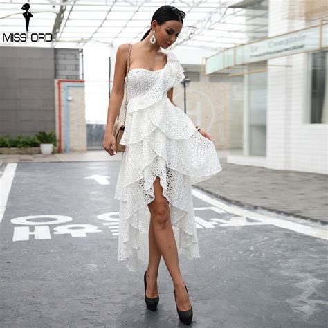 Buy Missord 2018 Sexy One Shoulder Lace Dresses Female Ruffle Backless Maxi