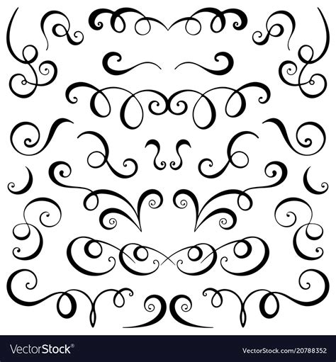 Vintage Decorative Curls And Swirls Set Royalty Free Vector