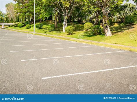 Empty Space Parking Lot Outdoor In Public Park Stock Image Image Of