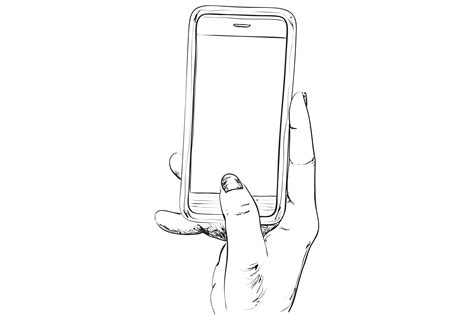 Sketch Of Mobile Phone Illustrations Creative Market