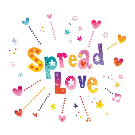 Spread Love Hand Lettering Love Quote Stock Vector