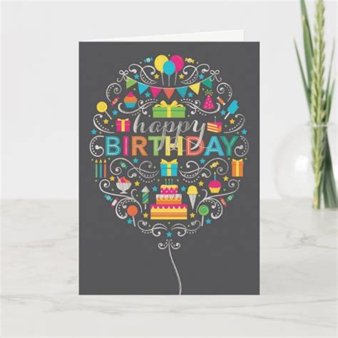 Balloon Birthday Card In 2021 Birthday Greeting Cards