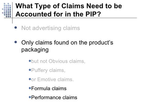 Mastering The Pip Product Information Package Claim Support