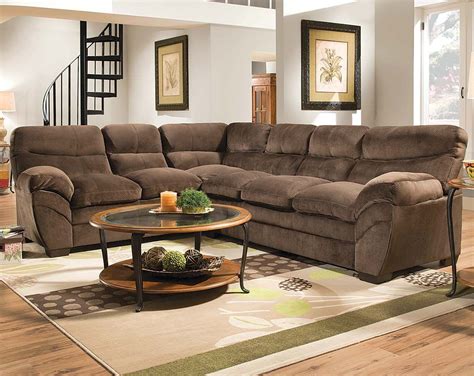 Brown Plush Couch Challenger Chocolate 2 Piece Sectional Sofa Brown