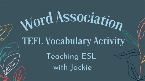 Word Association Tefl Vocabulary Activity Fun Word Association