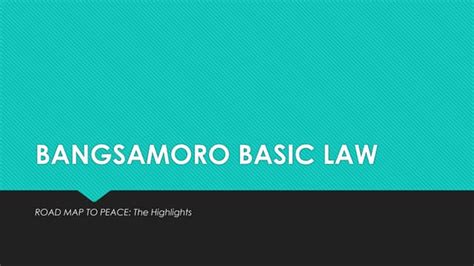 Bangsamoro Basic Law Ppt
