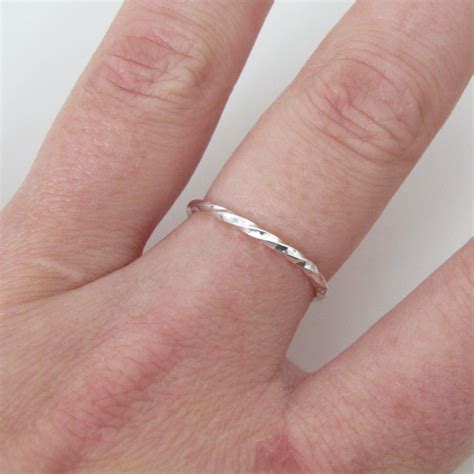 Twisted Silver Stacking Ring Handmade By Anna Calvert Jewellery In The Uk