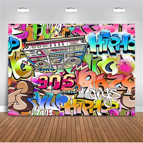 Neoback 90s Graffiti Hip Hop Backdrop For Photography Birthday Party