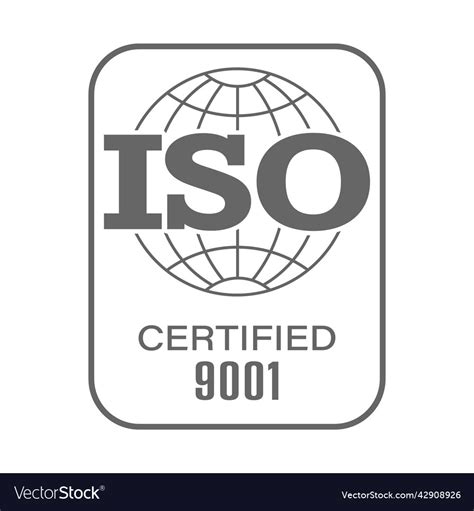 Iso 9001 The Logo Of Standardization For Websites Vector Image