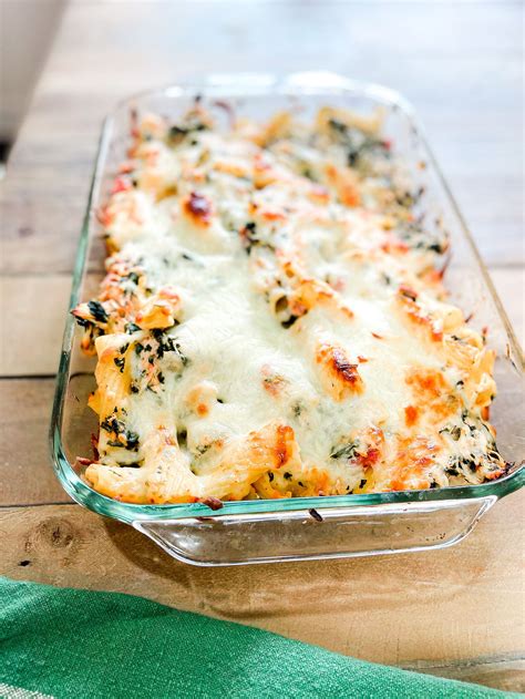 Delicious Spinach Chicken Pasta Bake My Life Well Loved