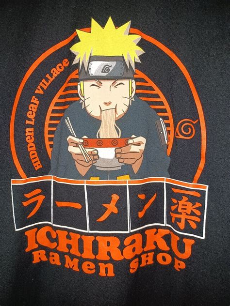 Naruto Ichiraku Ramen Shop Anime T Shirt Black Size L Gem