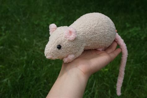 Plush Stuffed Toy Rat Ready To Ship White Rat Cuddly Toy Etsy