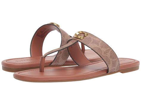 COACH Jessie Thong Sandal With Signature Buckle (champagne Metallic ...