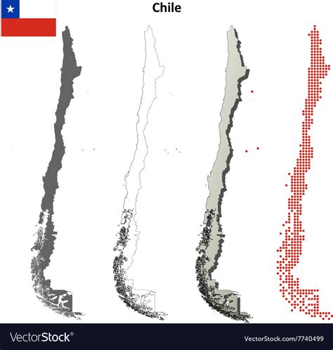 Chile Outline Map Set Royalty Free Vector Image