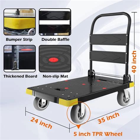 Platform Truck Cart 1300lbs Chinco Star Folding Push Cart Dolly