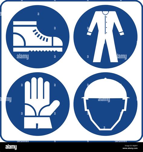 Safety Signs Set Information Mandatory Symbol In Blue Circle Isolated