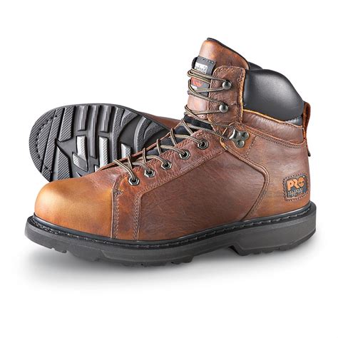Mens Timberland Pro® Steel Toe 6 Work Boots Brown 183636 Work