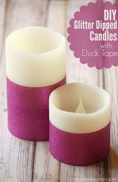 Easy Glitter Dipped Candles Using Duck Tape