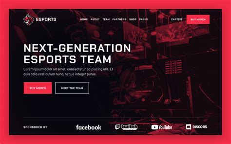 Esports Team Website Template Free Printable Templates