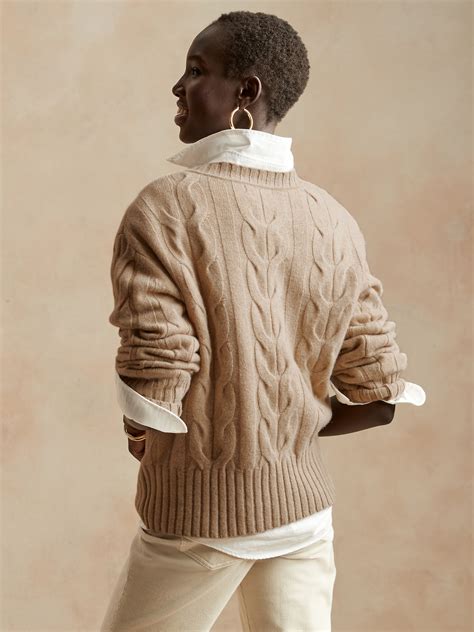 Italian Merino Cable Knit Sweater Banana Republic