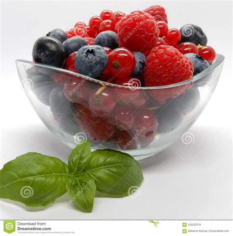 Berries In Bowl Assorted Mix Of Fruits Raspberry Red Currant