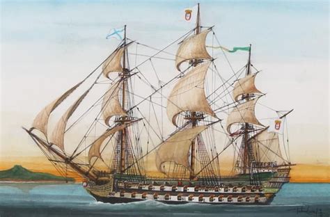 Portuguese Warship Nau Rainha De Portugal 1791 1848 Barcos A Vela