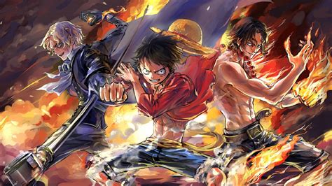 X Resolution Luffy Ace And Sabo One Piece Team P Laptop Full HD Wallpaper