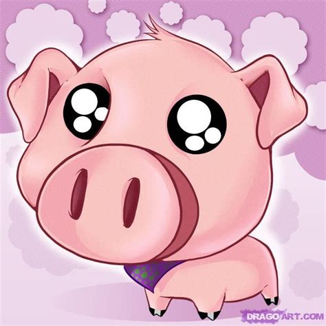 Images For Anime Food With Faces Drawing Pig Cartoon Pig