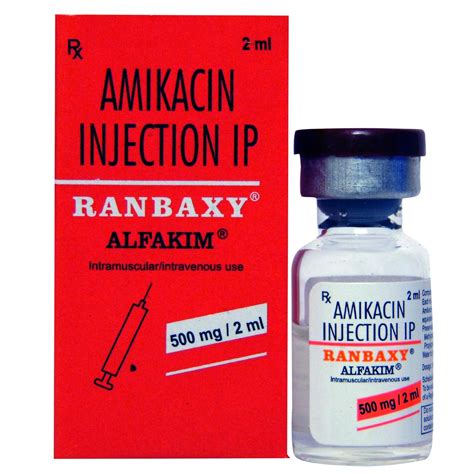 Alfakim Amikacin Injection 500mg2 Ml Ranbaxy Prescription Rs 40