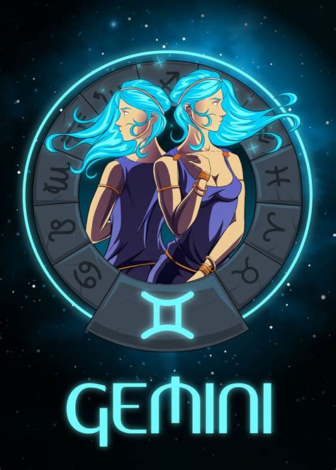 Gemini Geek Zodiac Signs Poster By Juan Carlos Canache Displate