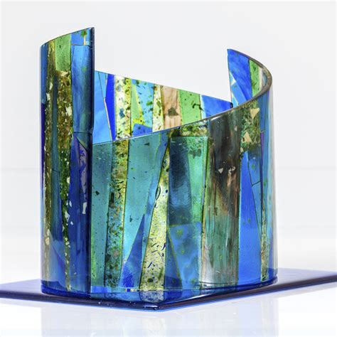 Blue Arc By Varda Avnisan Art Glass Sculpture Artful Home Unique Fused Glass Fused Glass