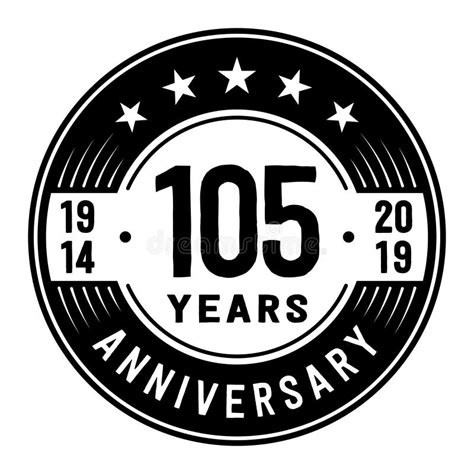 105 Years Celebrating Anniversary Design Template 105th Anniversary