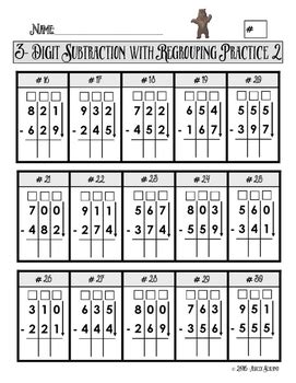 Talking related with subtraction with regrouping worksheets pdf, we already collected several similar photos to complete your ideas. 3-Digit Subtraction with Regrouping Practice Worksheet | TpT